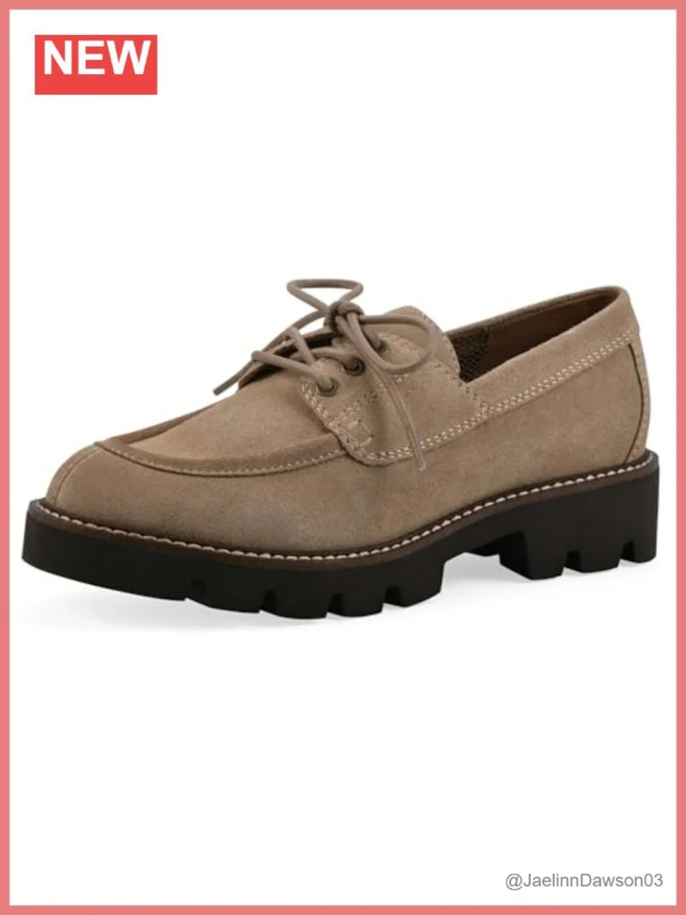 Women's Leather Lace-Up Loafer with Cushioned Insole